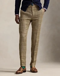 Tick-Weave Linen-Silk Suit Trouser