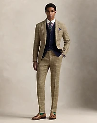 Tick-Weave Linen-Silk Suit Trouser