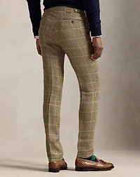 Tick-Weave Linen-Silk Suit Trouser