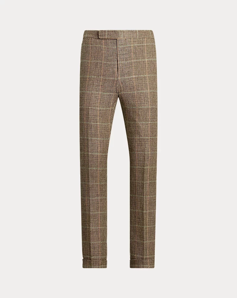 Tick-Weave Linen-Silk Suit Trouser