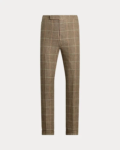 Tick-Weave Linen-Silk Suit Trouser