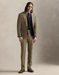 Glen Plaid Linen-Silk Suit Trouser