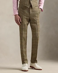 Glen Plaid Linen-Blend Suit Trouser