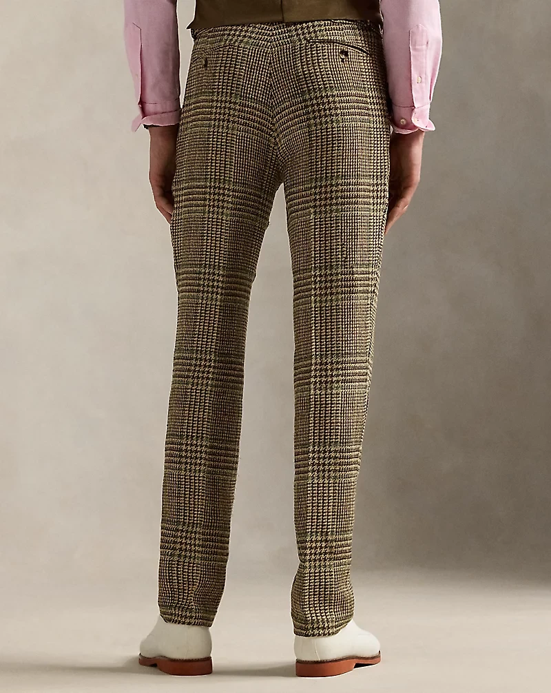 Glen Plaid Linen-Blend Suit Trouser