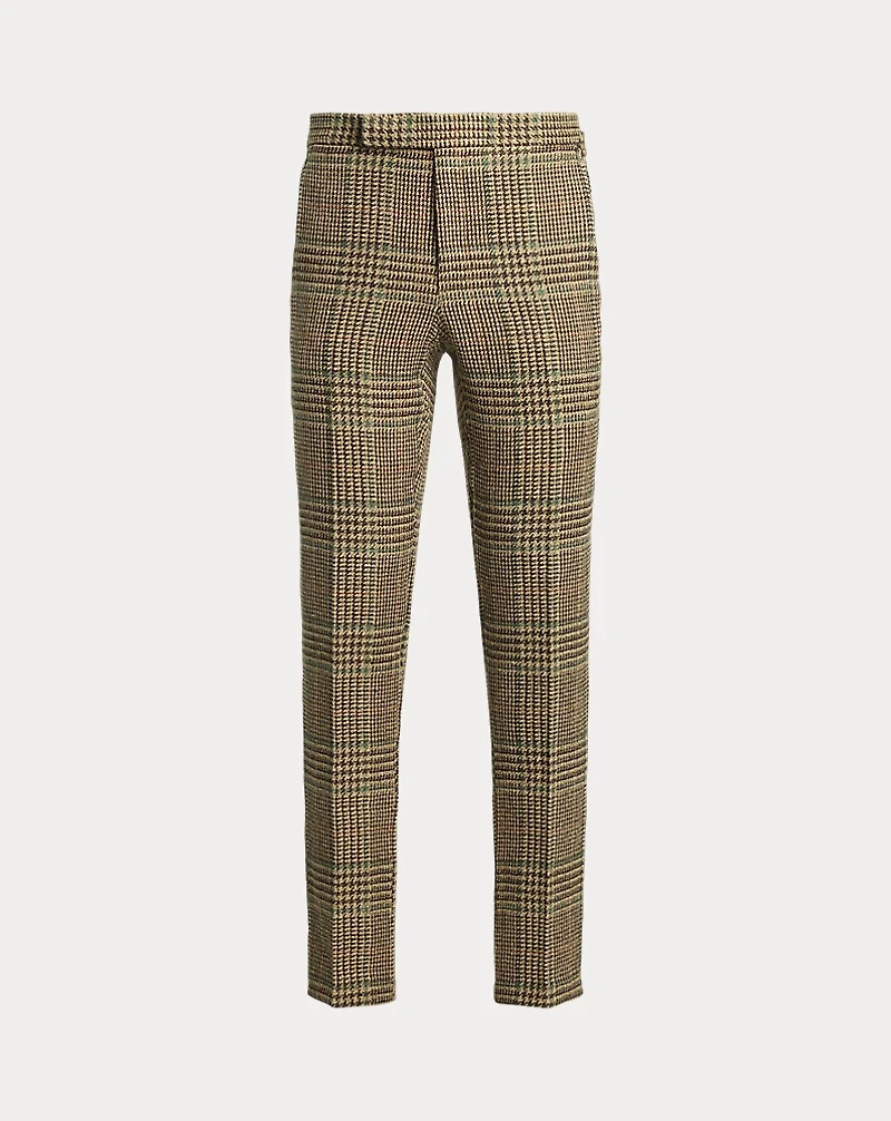 Glen Plaid Linen-Blend Suit Trouser