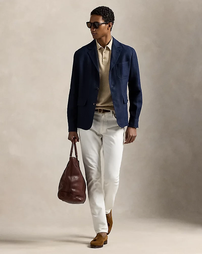 Tailored Linen-Cotton Herringbone Jacket