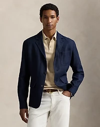 Tailored Linen-Cotton Herringbone Jacket