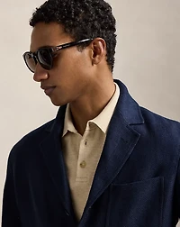 Tailored Linen-Cotton Herringbone Jacket