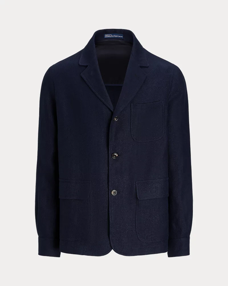 Tailored Linen-Cotton Herringbone Jacket