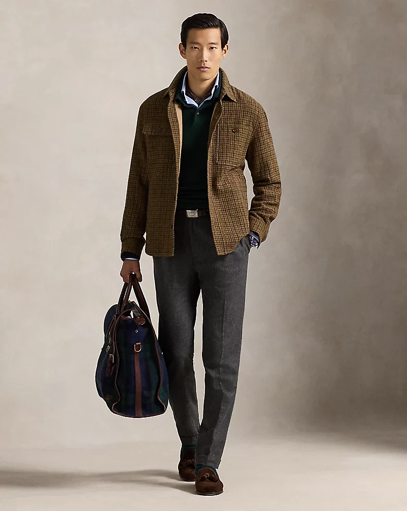 Plaid Wool Twill Shirt Jacket