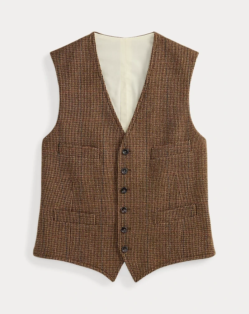 Tick-Weave Tweed Vest