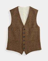 Tick-Weave Tweed Vest