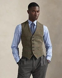 Plaid Wool Tweed Vest
