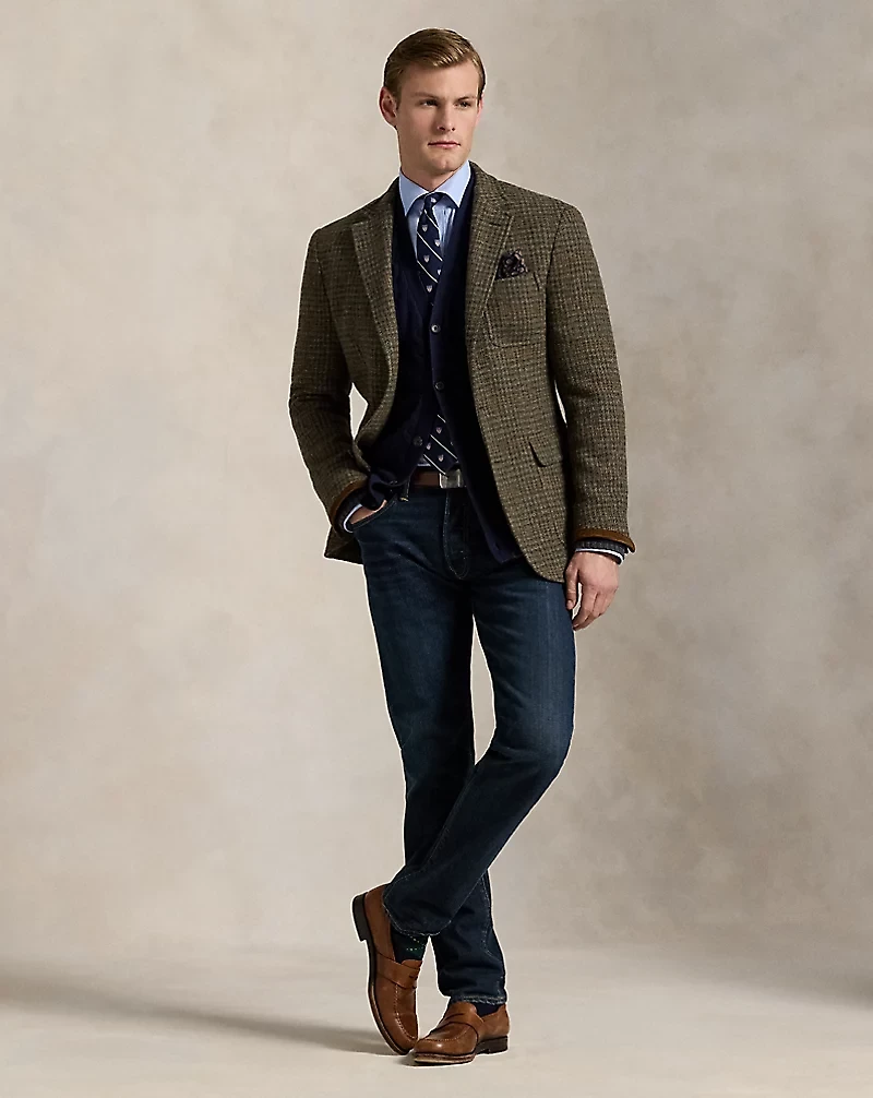 Polo Tailored Plaid Tweed Suit Jacket