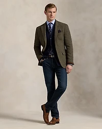 Polo Tailored Plaid Tweed Suit Jacket