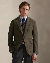 Polo Tailored Plaid Tweed Suit Jacket