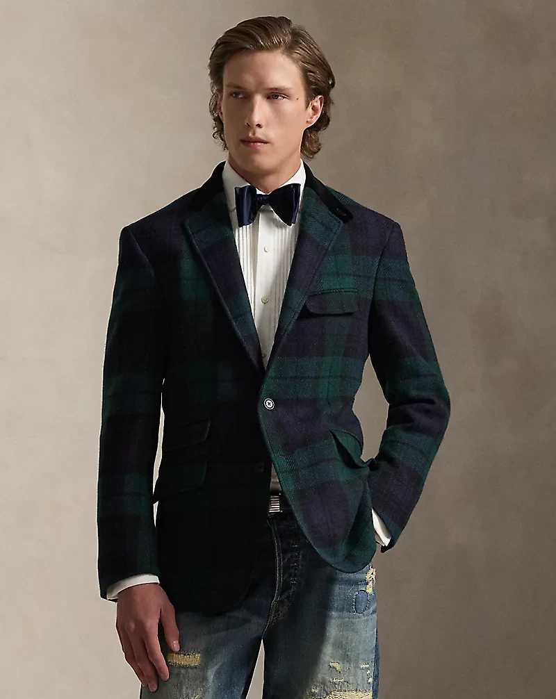 Polo Tailored Plaid Tweed Sport Coat