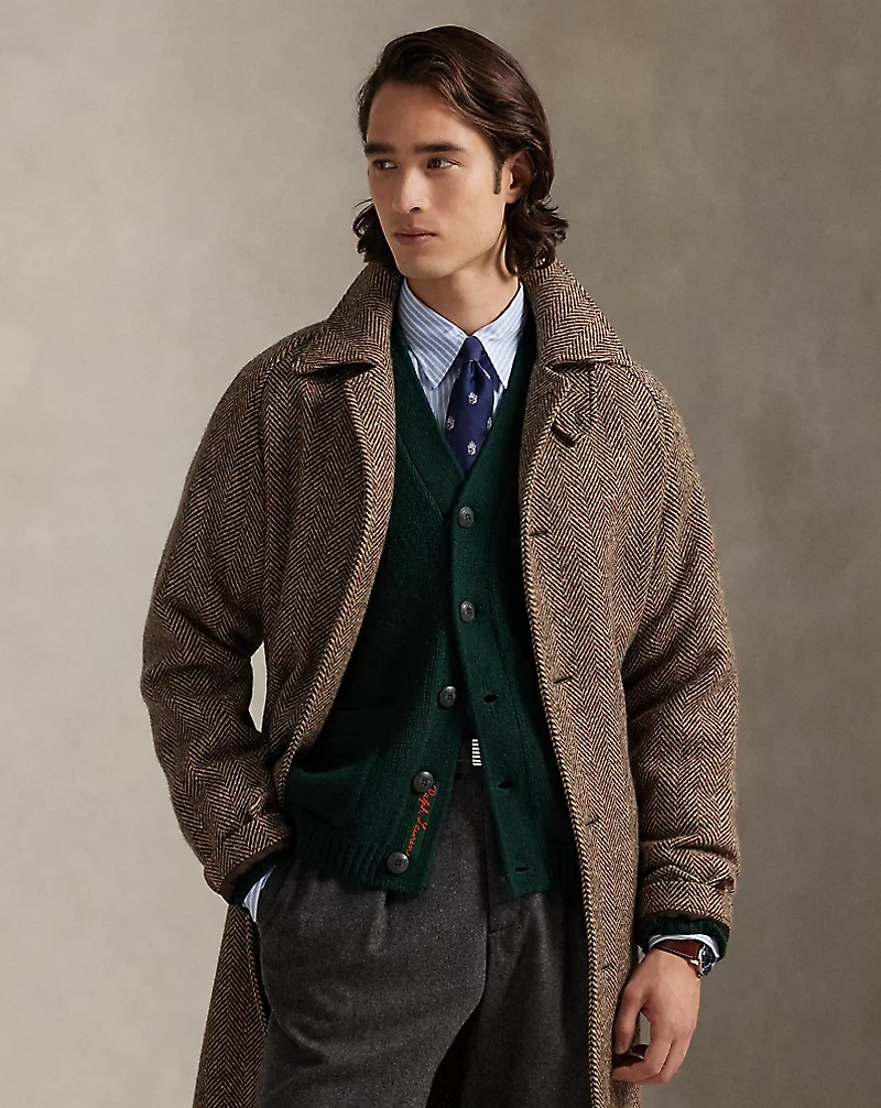Donegal Tweed Balmacaan Coat