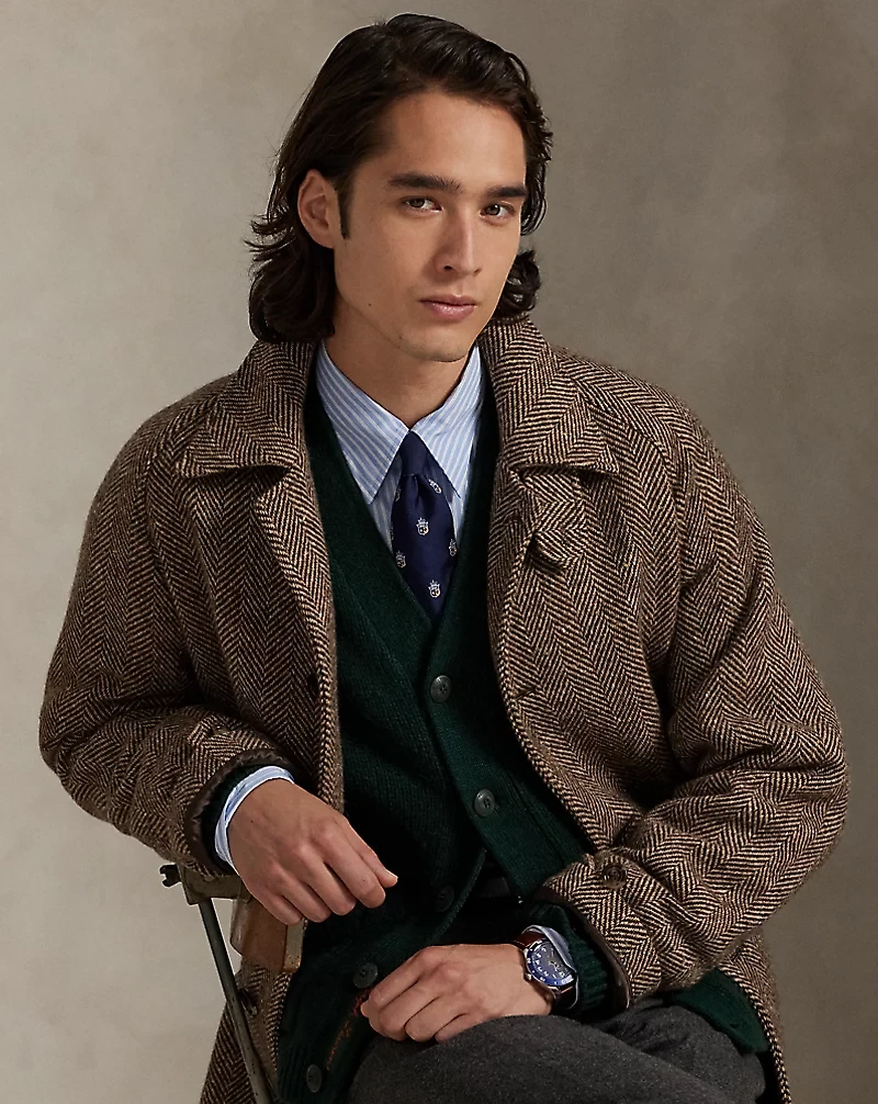 Donegal Tweed Balmacaan Coat
