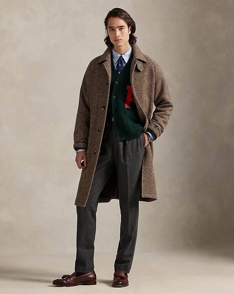 Donegal Tweed Balmacaan Coat