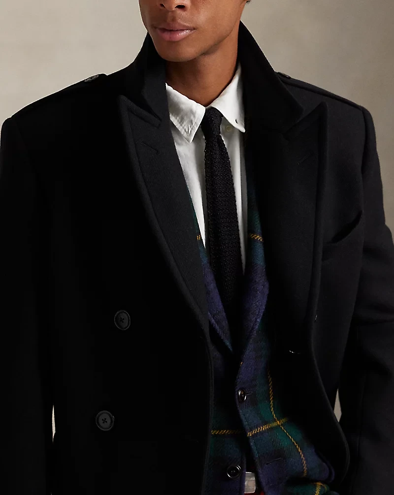 Tailored Melton Wool-Blend Topcoat