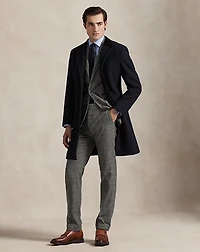 Velvet-Collar Wool-Cashmere Topcoat