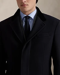 Velvet-Collar Wool-Cashmere Topcoat