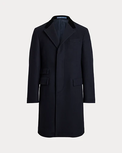 Velvet-Collar Wool-Cashmere Topcoat