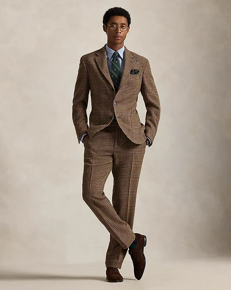 Plaid Wool Suit Trouser
