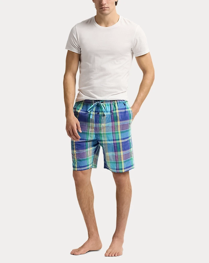 Plaid Cotton Pajama Short