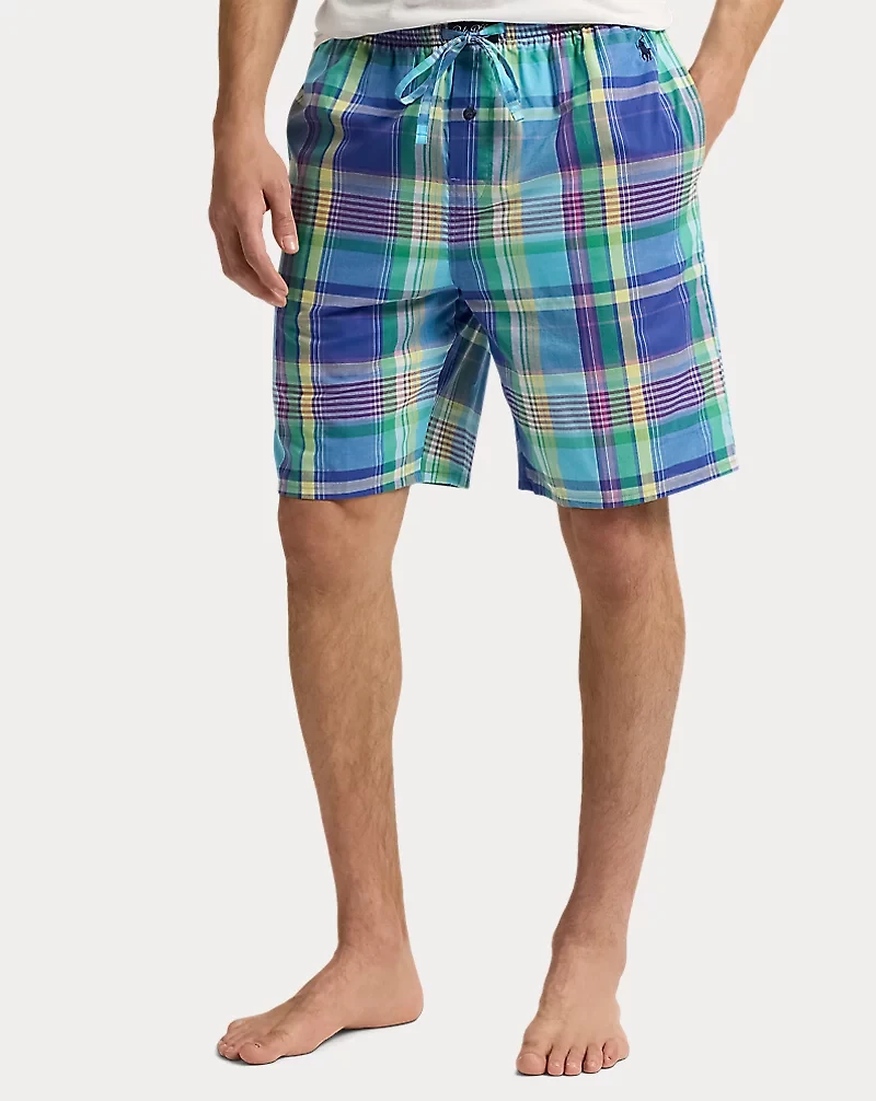 Plaid Cotton Pajama Short