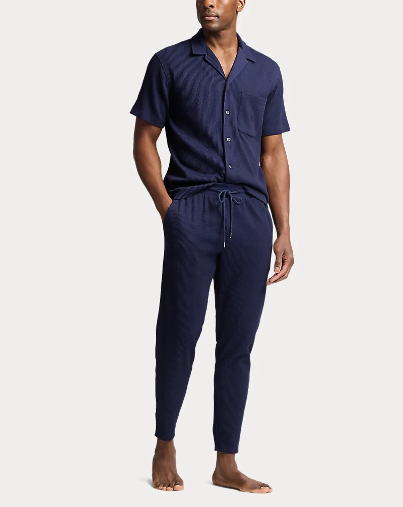 Knit Seersucker Pajama Shirt