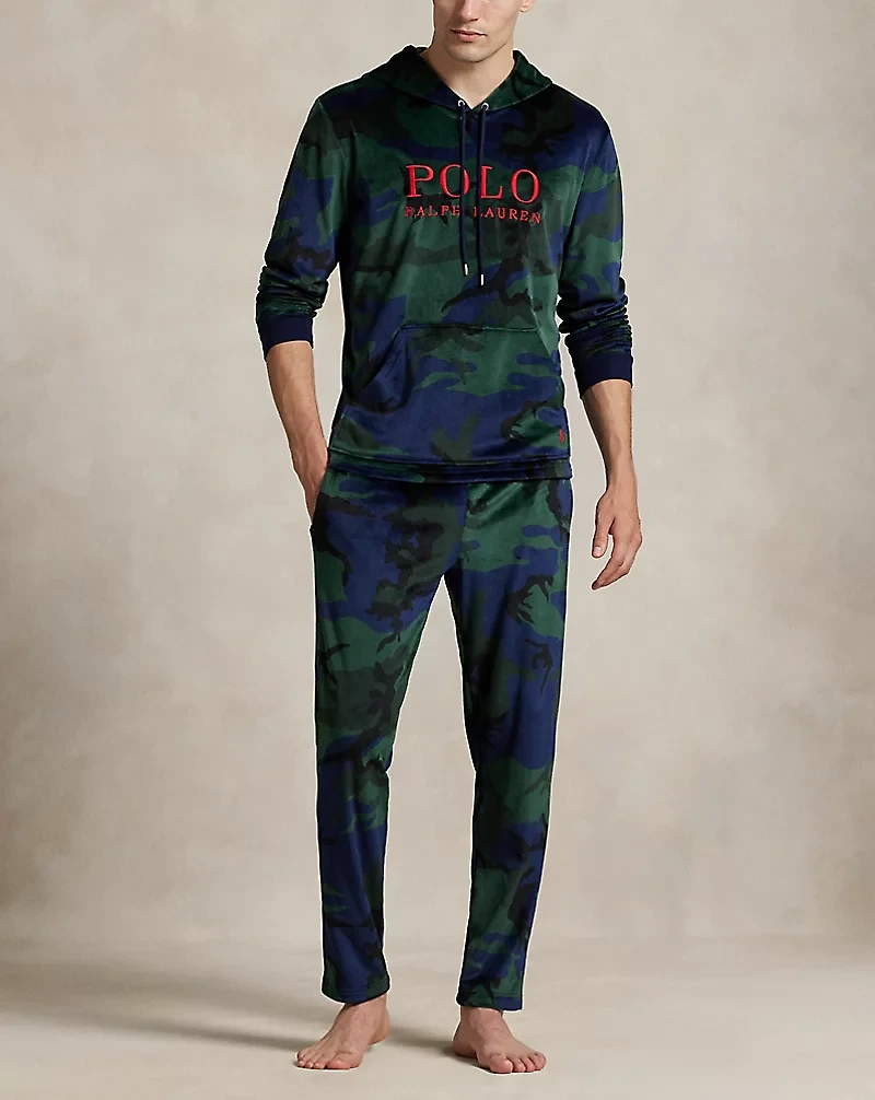 Camo Plush Velour Pajama Pant