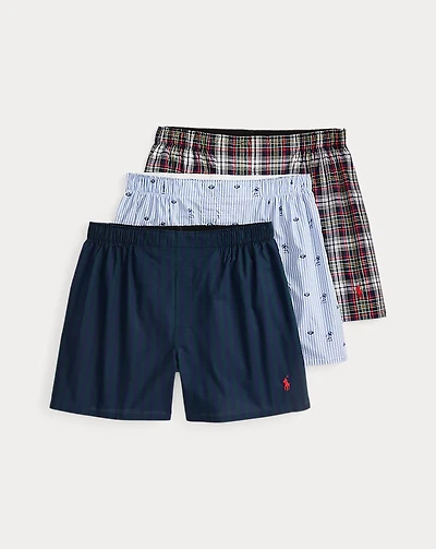 Classic Fit Woven Cotton Boxer 3-Pack