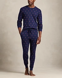 Allover Pony Waffle-Knit Sleep Jogger
