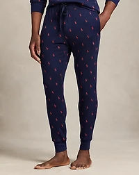 Allover Pony Waffle-Knit Sleep Jogger