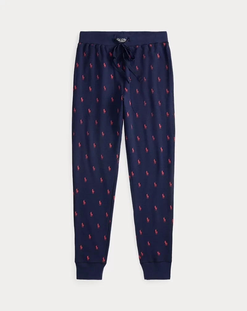 Allover Pony Waffle-Knit Sleep Jogger