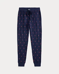 Allover Pony Waffle-Knit Sleep Jogger