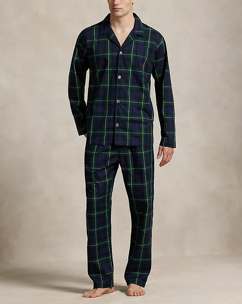 Plaid Cotton Pajama Shirt