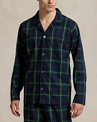Plaid Cotton Pajama Shirt