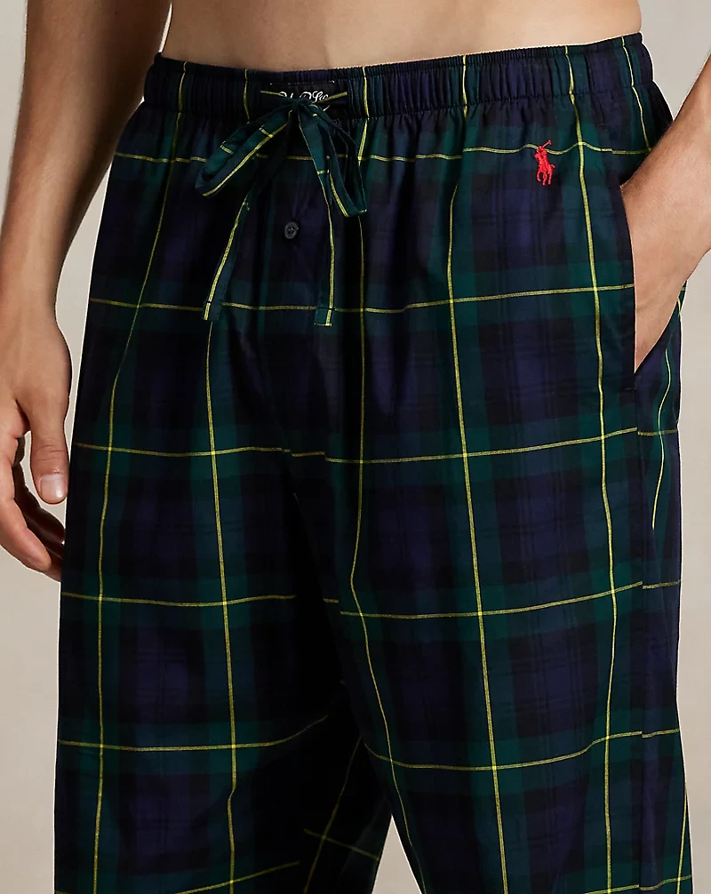 Plaid Cotton Pajama Shirt