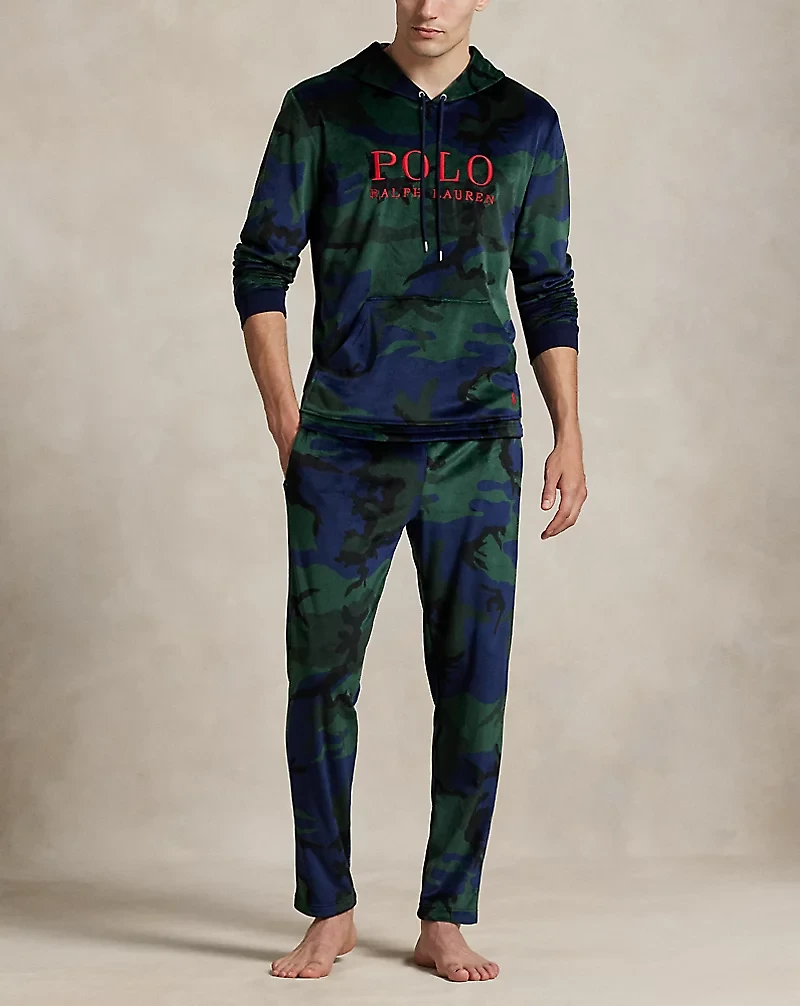Camo Plush Velour Sleep Hoodie