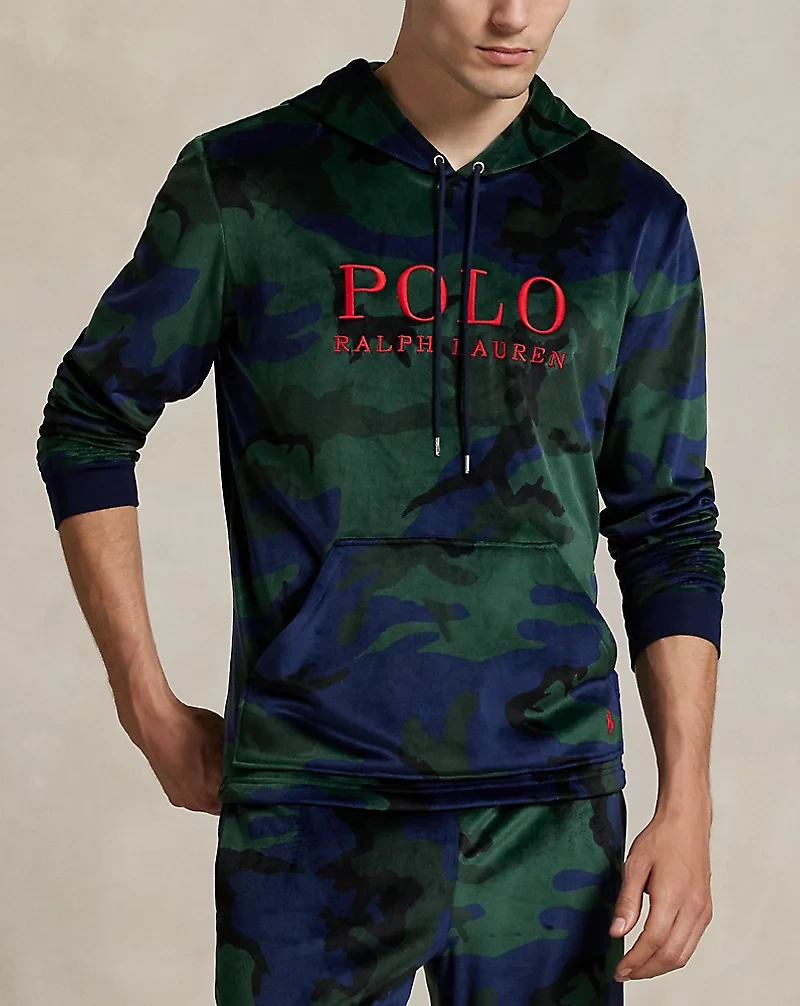 Camo Plush Velour Sleep Hoodie