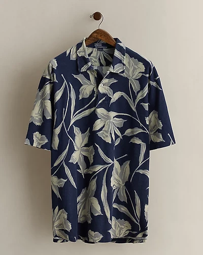 1996 Floral-Print Polo Shirt - Size XL