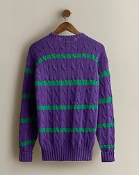 1991 Striped Cable-Knit Sweater - Size M