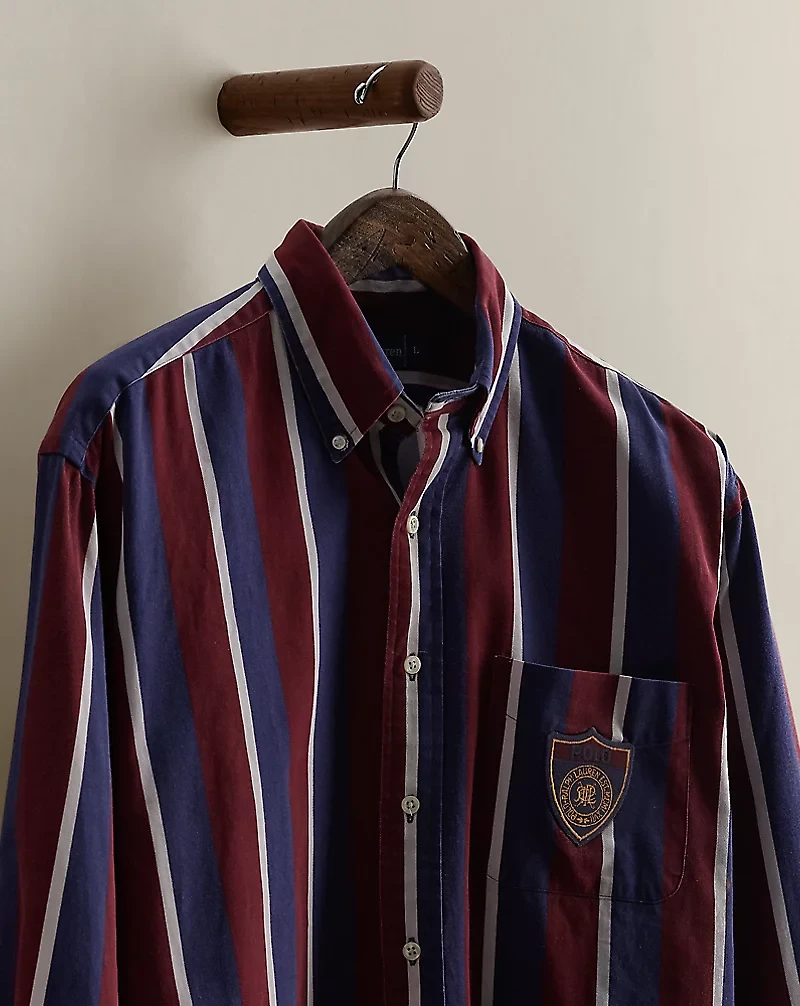 1989 Crest Striped Shirt - Size L