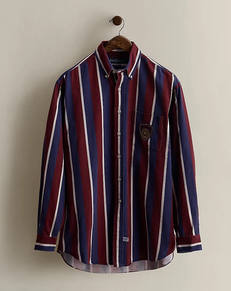 1989 Crest Striped Shirt - Size L