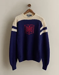 1997 Hand-Knit Crest Sweater - Size XL
