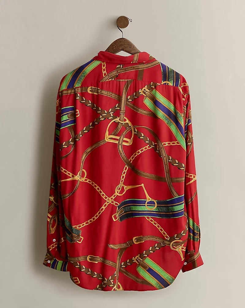 2005 Equestrian-Print Shirt - Size XL