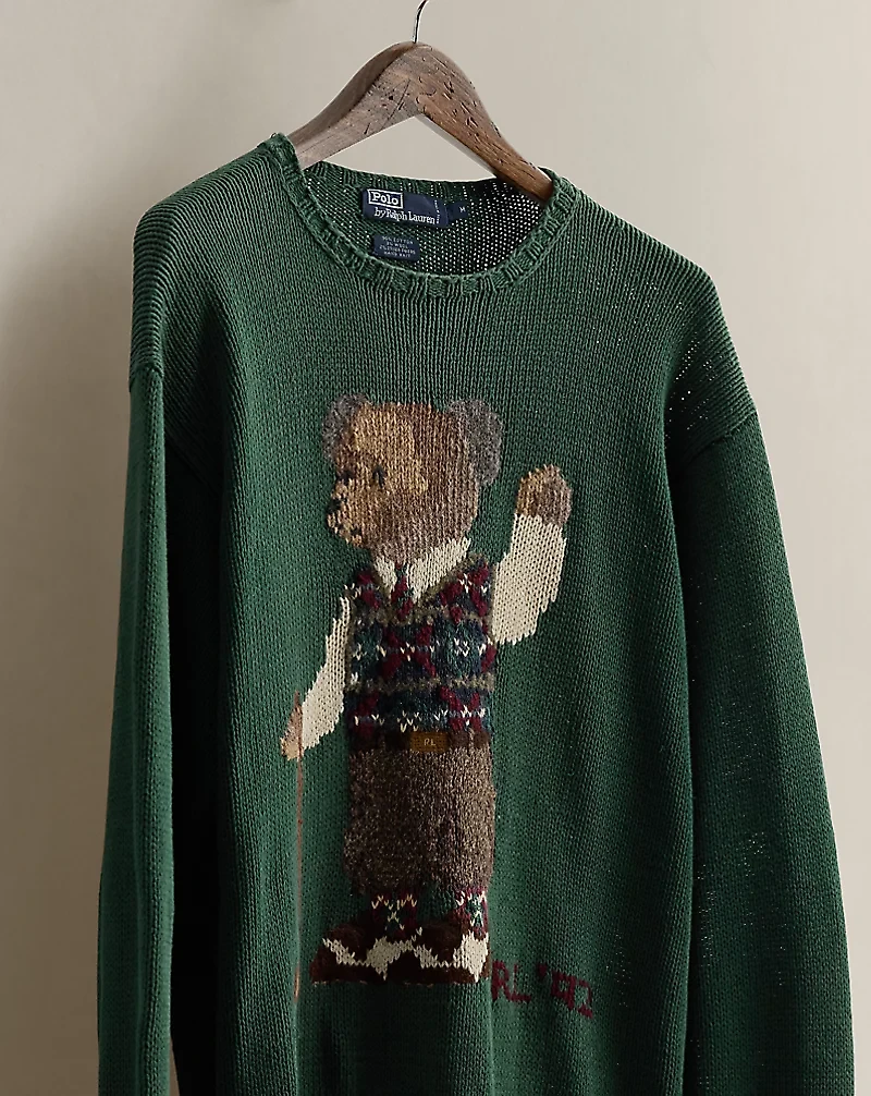 1992 Hand-Knit Bear Sweater - Size M